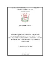 ĐÁNH GIÁ CHẤT LƯỢNG CUỘC SỐNG ở BỆNH NHÂN RUNG NHĨ KHÔNG DO BỆNH VAN TIM TRƯỚC và SAU điều TRỊ CHUYỂN NHỊP BẰNG NĂNG LƯỢNG SÓNG CAO tần QUA ĐƯỜNG ỐNG THÔNG tại BỆNH VIỆN 