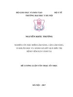 NGHIÊN cứu đặc điểm lâm SÀNG, cận lâm SÀNG, VI KHUẨN học và  ĐÁNH GIÁ kết QUẢ điều TRỊ BỆNH VIÊM sụn VÀNH TAI 