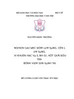 NGHIÊN cứu đặc điểm lâm SÀNG, cận lâm SÀNG, VI KHUẨN học và ĐÁNH GIÁ kết QUẢ điều TRỊ BỆNH VIÊM sụn VÀNH TAI 