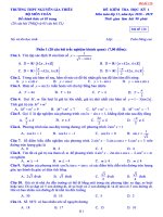 Đề kiểm tra học kỳ 1 Toán 11 năm 2018 – 2019 trường Nguyễn Gia Thiều – Hà Nội