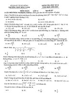 Đề kiểm tra học kì 2 Toán 11 năm 2018 – 2019 trường Hòa Vang – Đà Nẵng