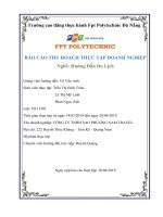 BÁO CÁO THU HOẠCH THỰC TẬP DOANH NGHIỆP Nghề: Hướng Dẫn Du Lịch