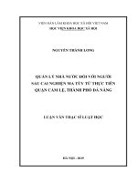 Luận văn thạc sĩ: Quản lý nhà nước đối với người sau cai nghiện ma túy từ thực tiễn quận Cẩm Lệ, thành phố Đà Nẵng