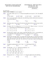 Đề thi HK1 Toán 11 năm học 2018 – 2019 trường THPT Nguyễn Thị Minh Khai – Hà Nội