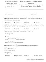 Đề thi sát hạch lần 2 Toán 11 năm 2018 – 2019 trường Đoàn Thượng – Hải Dương
