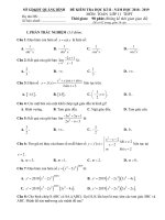 Đề thi học kì 2 Toán 11 năm học 2018 – 2019 sở GDĐT Quảng Bình