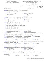 Đề khảo sát Toán 11 lần 3 năm 2018 – 2019 trường Lý Nhân Tông – Bắc Ninh