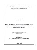 Nghiên cứu và ứng dụng chương trình FLEXPART trong đánh giá phát tán phóng xạ tầm xa tt tiếng anh 