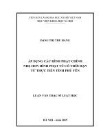Luận văn thạc sĩ: Áp dụng các hình phạt chính nhẹ hơn hình phạt tù có thời hạn từ thực tiễn tỉnh Phú Yên