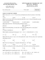 Đề kiểm tra học kỳ 1 Toán 11 năm 2018 – 2019 trường Phước Vĩnh – Bình Dương