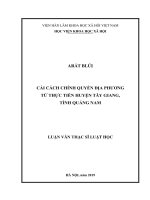 Luận văn thạc sĩ: Cải cách chính quyền địa phương từ thực tiễn huyện Tây Giang, tỉnh Quảng Nam