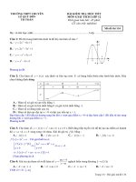 Đề kiểm tra một tiết Giải tích 12 chương 1 (Hàm số) trường THPT chuyên Lê Quý Đôn – Khánh Hòa