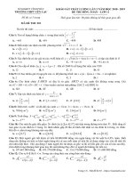 Đề KSCL Toán 11 lần 2 năm 2018 – 2019 trường THPT Yên Lạc – Vĩnh Phúc