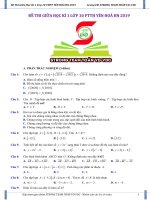  Đề thi giữa HK1 Toán 10 năm học 2018 – 2019 trường THPT Yên Hòa – Hà Nội