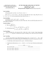  Đề thi HSG Toán 11 cấp trường năm 2018 – 2019 trường Thuận Thành 2 – Bắc Ninh