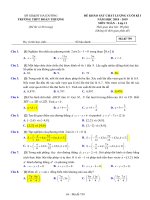 Đề KSCL cuối kỳ 1 Toán 11 năm học 2018 – 2019 trường THPT Đoàn Thượng – Hải Dương