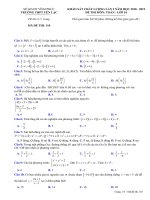  Đề KSCL Toán 10 lần 3 năm 2018 – 2019 trường THPT Yên Lạc – Vĩnh Phúc