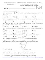  Đề thi chọn HSG Toán 11 năm 2018 – 2019 trường Nho Quan A – Ninh Bình