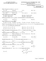  Đề thi KSCL Toán 11 lần 1 năm 2018 – 2019 trường Trần Hưng Đạo – Vĩnh Phúc