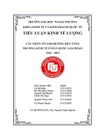 KTL nhóm 2 các nhân tố ảnh hưởng đến tăng trưởng kinh tế ở hàn quốc giai đoạn 1965   2015