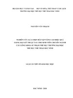 NGHIÊN CỨU LỰA CHỌN BÀI TẬP NÂNG CAO HIỆU QUẢ GIẢNG DẠY KỸ THUẬT TAY CHO SINH VIÊN CHUYÊN NGÀNH CẦU LONG KHOA SƯ PHẠM