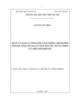 Quản lý mạng lưới đường giao thông thành phố yên bái, tỉnh yên bái có tính đến yếu tố tác động của biến đổi khí hậu 