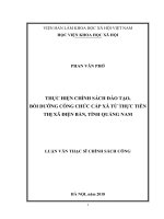 THỰC HIỆN CHÍNH SÁCH ĐÀO TẠO, BỒI DƯỠNG CÔNG CHỨC CẤP XÃ TỪ THỰC TIỄN THỊ XÃ ĐIỆN BÀN, TỈNH QUẢNG NAM