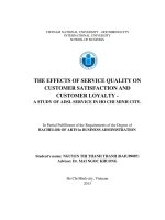 THE EFFECTS OF SERVICE QUALITY ON CUSTOMER SATISFACTION AND CUSTOMER LOYALTY - A STUDY OF ADSL SERVICE IN HO CHI MINH CITY