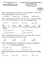 Đề kiểm tra Hình học 12 chương 3 năm 2018 – 2019 trường Trấn Biên – Đồng Nai