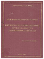 Khó khăn tâm lý trong hoạt động học tập của sinh viên Trường Đại học Luật Hà Nội