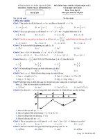 Đề kiểm tra học kỳ 1 Toán 12 năm học 2017 – 2018 trường THPT Phan Đình Phùng – Hà Tĩnh