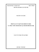 Pháp luật về quỹ bảo hiểm xã hội và thực tiễn thi hành tại thành phố Hà Nội