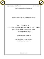 Nhu cầu thành đạt của giảng viên trường đại học luật hà nội và biện pháp động viên giảng viên tích cực làm việc  