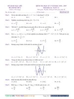 Đề kiểm tra học kỳ 1 Toán 12 năm học 2018 – 2019 sở GD và ĐT Bạc Liêu