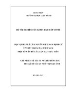 Địa vị pháp lý của người việt nam định cư ở nước ngoài tại việt nam – một số vấn đề lý luận và thực tiễn  