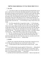 NHỮNG NHẬN ĐỊNH HAY về tác PHẨM THƠ văn 12 