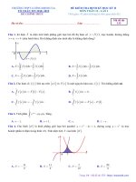  Kiểm tra định kỳ HK2 Toán 12 lần 1 năm 2018 – 2019 trường Lương Định Của – Cần Thơ
