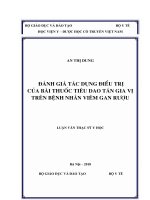 đánh giá tác dụng điều trị của bài thuốc tiêu dao tán gia vị trên bệnh nhân viêm gan rượu 