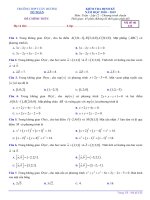 Đề kiểm tra Hình học 12 chương 3 năm 2018 – 2019 trường Cây Dương – Kiên Giang