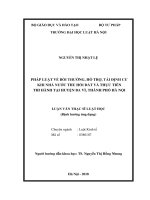Pháp luật về bồi thường, hỗ trợ, tái định cư khi Nhà nước thu hồi đất và thực tiễn thi hành tại huyện Ba Vì, thành phố Hà Nội