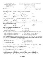 Đề kiểm tra học kỳ 2 Toán 12 năm 2018 – 2019 trường Việt Đức – Hà Nội