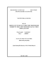 Pháp luật về quản lý thuế thu nhập doanh nghiệp từ thực tiễn thi hành tại Cục Thuế tỉnh Lạng Sơn