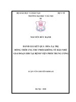 ĐÁNH GIÁ kết QUẢ  hóa xạ TRỊ ĐỒNG THỜI UNG THƯ PHỔI KHÔNG tế bào NHỎ GIAI đoạn IIIB tại BỆNH VIỆN PHỔI TRUNG ƯƠNG 