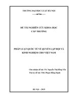 Pháp luật quốc tế về quyền lập hội và kinh nghiệm cho việt nam 