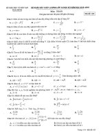  Đề thi học kỳ 1 Toán 12 năm học 2018 – 2019 sở GDĐT Thái Bình