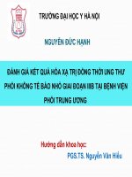 ĐÁNH GIÁ kết QUẢ hóa xạ TRỊ ĐỒNG THỜI UNG THƯ PHỔI KHÔNG tế bào NHỎ GIAI đoạn IIIB tại BỆNH VIỆN PHỔI TRUNG ƯƠNG 