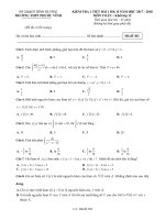 Đề kiểm tra 1 tiết Giải tích 12 chương 3 năm 2017 – 2018 trường Phước Vĩnh – Bình Dương