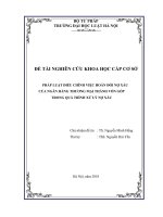 Pháp luật điều chỉnh việc hoán đổi nợ xấu của ngân hàng thương mại thành vốn góp trong quá trình xử lý nợ xấu 