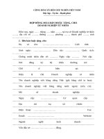 Hợp đồng mua bán hoặc tặng cho DNTN 