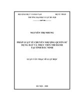 Pháp luật về chuyển nhượng quyền sử dụng đất và thực tiễn thi hành tại tỉnh Bắc Ninh